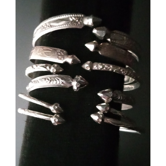 Vintage Sterling silver West Indian Jamaican Bangles bracelets 102 Grams - Picture 16 of 16